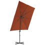 Sombrilla voladiza con poste de acero terracota 250x250 cm de vidaXL, Sombrillas - Ref: Foro24-312309, Precio: 111,74 €, Desc...
