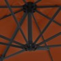 Sombrilla voladiza con poste de acero terracota 250x250 cm de vidaXL, Sombrillas - Ref: Foro24-312309, Precio: 111,74 €, Desc...