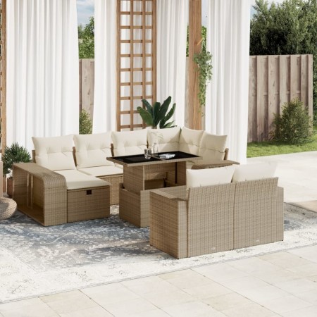 Set de sofás de jardín 11pzas con cojines ratán sintético beige de , Conjuntos de jardín - Ref: Foro24-3276504, Precio: 680,1...