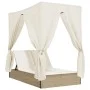 Tumbona doble con techo y cortinas ratán sintético beige von , Liegen - Ref: Foro24-368076, Preis: 324,76 €, Rabatt: %