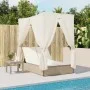 Tumbona doble con techo y cortinas ratán sintético beige von , Liegen - Ref: Foro24-368076, Preis: 324,76 €, Rabatt: %
