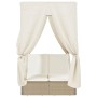 Tumbona doble con techo y cortinas ratán sintético beige de , Tumbonas - Ref: Foro24-368076, Precio: 377,75 €, Descuento: %