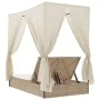 Tumbona doble con techo y cortinas ratán sintético beige von , Liegen - Ref: Foro24-368076, Preis: 324,76 €, Rabatt: %