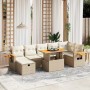 Juego de sofás de jardín con cojines beige 8 pzas ratán PE de , Conjuntos de jardín - Ref: Foro24-3276152, Precio: 589,40 €, ...