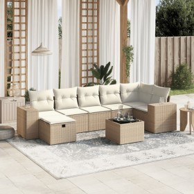 Juego de sofás de jardín con cojines beige 8 pzas ratán PE de , Conjuntos de jardín - Ref: Foro24-3264444, Precio: 529,69 €, ...