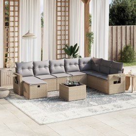 Juego de sofás jardín con cojines beige mezcla 9 pzas ratán PE de , Conjuntos de jardín - Ref: Foro24-3263905, Precio: 537,88...