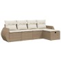Juego de sofás jardín con cojines 5 pzas ratán sintético beige de , Conjuntos de jardín - Ref: Foro24-3264084, Precio: 360,47...