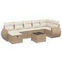 Juego de sofás de jardín con cojines beige 8 pzas ratán PE de , Conjuntos de jardín - Ref: Foro24-3264134, Precio: 548,98 €, ...