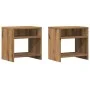 Mesitas noche 2 uds madera ingeniería marrón roble 40x30x40 cm by , Nightstands - Ref: Foro24-855765, Price: 47,83 €, Discoun...