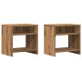 Mesitas noche 2 uds madera ingeniería marrón roble 40x30x40 cm de , Mesitas de noche - Ref: Foro24-855765, Precio: 49,32 €, D...