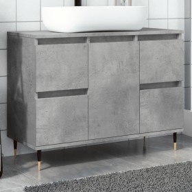 Mueble de baño madera de ingeniería gris hormigón 80x33x60 cm de , Muebles de baño - Ref: Foro24-857231, Precio: 94,05 €, Des...
