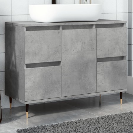 Mueble de baño madera de ingeniería gris hormigón 80x33x60 cm de , Muebles de baño - Ref: Foro24-857231, Precio: 94,05 €, Des...