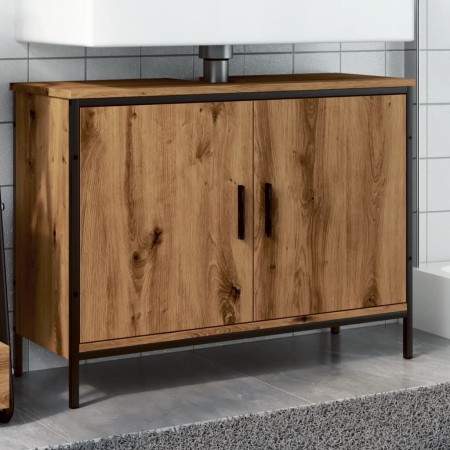 Armario lavabo baño madera ingeniería roble artisan 80x30x60 cm de , Tocadores de baño - Ref: Foro24-857701, Precio: 79,68 €,...