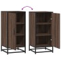 Aparador madera ingeniería y metal marrón roble 35,5x35x76 cm de , Aparadores - Ref: Foro24-848943, Precio: 55,73 €, Descuent...