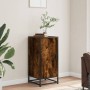 Aparador madera ingeniería y metal roble ahumado 35,5x35x76 cm de , Aparadores - Ref: Foro24-848941, Precio: 54,93 €, Descuen...