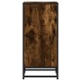 Aparador madera ingeniería y metal roble ahumado 35,5x35x76 cm de , Aparadores - Ref: Foro24-848941, Precio: 54,93 €, Descuen...