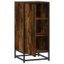 Aparador madera ingeniería y metal roble ahumado 35,5x35x76 cm de , Aparadores - Ref: Foro24-848941, Precio: 54,93 €, Descuen...