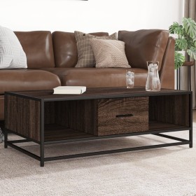 Mesa de centro madera ingeniería metal marrón 100x57x35 cm de , Mesas de centro - Ref: Foro24-848763, Precio: 74,96 €, Descue...
