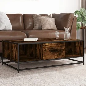 Mesa de centro madera ingeniería metal roble humo 100x57x35 cm von , Couchtisch - Ref: Foro24-848761, Preis: 71,87 €, Rabatt: %