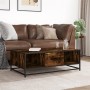 Mesa de centro madera ingeniería metal roble humo 100x57x35 cm de , Mesas de centro - Ref: Foro24-848761, Precio: 72,75 €, De...