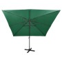 Sombrilla voladiza con poste y luces LED verde 300 cm de vidaXL, Sombrillas - Ref: Foro24-312345, Precio: 200,58 €, Descuento: %