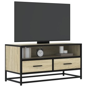 Mueble TV metal y madera ingeniería roble Sonoma 80x34,5x40 cm de , Muebles TV - Ref: Foro24-848810, Precio: 62,33 €, Descuen...