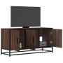 Mueble TV madera ingeniería y metal marrón roble 100x35x50 cm de , Muebles TV - Ref: Foro24-848833, Precio: 74,97 €, Descuent...