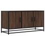 Mueble TV madera ingeniería y metal marrón roble 100x35x50 cm de , Muebles TV - Ref: Foro24-848833, Precio: 74,97 €, Descuent...