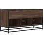 Mueble TV madera ingeniería y metal marrón roble 100x35x50 cm de , Muebles TV - Ref: Foro24-848833, Precio: 74,97 €, Descuent...