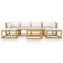 Muebles de jardín 7 pzas cojines crema madera maciza de acacia de vidaXL, Conjuntos de jardín - Ref: Foro24-3057652, Precio: ...