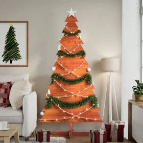 Árbol Navidad de adorno madera maciza pino marrón cera 180 cm de , Arboles de navidad - Ref: Foro24-858197, Precio: 44,61 €, ...