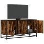 Mueble TV metal y madera ingeniería roble humo 100x35x50 cm de , Muebles TV - Ref: Foro24-848831, Precio: 67,81 €, Descuento: %