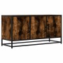 Mueble TV metal y madera ingeniería roble humo 100x35x50 cm de , Muebles TV - Ref: Foro24-848831, Precio: 67,81 €, Descuento: %