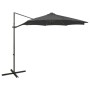 Sombrilla voladiza con poste y luces LED gris antracita 300 cm de vidaXL, Sombrillas - Ref: Foro24-312338, Precio: 87,81 €, D...