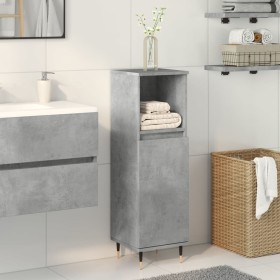 Armario de baño madera contrachapada gris hormigón 30x30x100 cm de , Muebles de baño - Ref: Foro24-857204, Precio: 43,44 €, D...