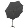 Sombrilla voladiza con poste y luces LED gris antracita 300 cm de vidaXL, Sombrillas - Ref: Foro24-312338, Precio: 87,81 €, D...