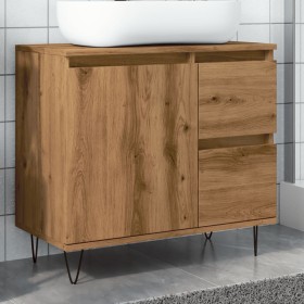 Mueble de lavabo madera de ingeniería roble artisan 65x33x60 cm de , Muebles de baño - Ref: Foro24-857227, Precio: 83,96 €, D...