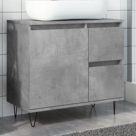 Mueble de lavabo madera ingeniería gris hormigón 65x33x60 cm de , Muebles de baño - Ref: Foro24-857225, Precio: 69,93 €, Desc...