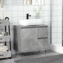 Mueble de lavabo madera ingeniería gris hormigón 65x33x60 cm de , Muebles de baño - Ref: Foro24-857225, Precio: 69,93 €, Desc...