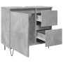 Mueble de lavabo madera ingeniería gris hormigón 65x33x60 cm de , Muebles de baño - Ref: Foro24-857225, Precio: 69,93 €, Desc...