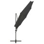 Sombrilla voladiza con poste y luces LED gris antracita 300 cm de vidaXL, Sombrillas - Ref: Foro24-312338, Precio: 87,81 €, D...