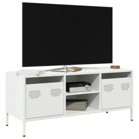 Mueble para TV acero laminado en frío blanco 101,5x39x43,5 cm de , Muebles TV - Ref: Foro24-851303, Precio: 88,32 €, Descuent...