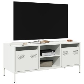 Mueble para TV acero laminado en frío blanco 101,5x39x43,5 cm de , Muebles TV - Ref: Foro24-851303, Precio: 89,15 €, Descuent...