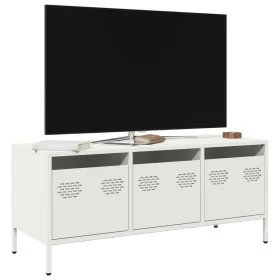 Mueble para TV acero laminado en frío blanco 101,5x39x43,5 cm de , Muebles TV - Ref: Foro24-851231, Precio: 125,86 €, Descuen...
