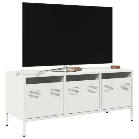 Mueble para TV acero laminado en frío blanco 101,5x39x43,5 cm de , Muebles TV - Ref: Foro24-851231, Precio: 127,50 €, Descuen...