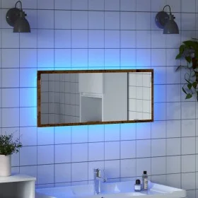 Espejo de baño LED madera ingeniería envejecida 100x8,5x37 cm de , Tocadores de baño - Ref: Foro24-856275, Precio: 54,75 €, D...
