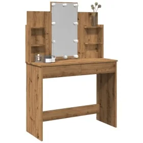 Tocador con luces LED roble artisan 96x40x142 cm de , Tocadores para dormitorios - Ref: Foro24-857026, Precio: 155,70 €, Desc...
