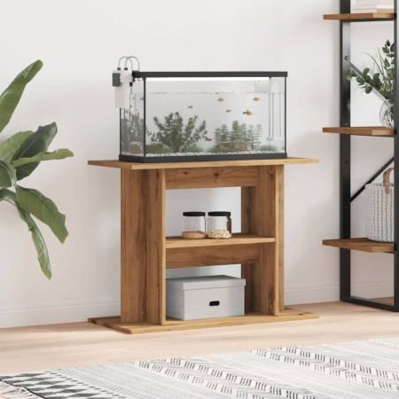 Soporte de acuario madera ingeniería roble artisan 80x35x60 cm de , Soportes para acuarios - Ref: Foro24-857273, Precio: 71,2...