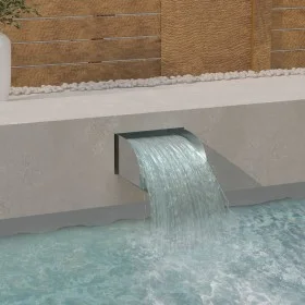 Garden waterfall with LEDs 304 stainless steel 30x34x14 cm by vidaXL, Fountains and waterfalls - Ref: Foro24-148874, Price: 5...