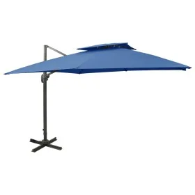 Sombrilla voladiza con doble techo azul celeste 300x300 cm de vidaXL, Sombrillas - Ref: Foro24-312378, Precio: 240,45 €, Desc...